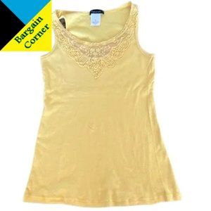 Fleurish Yellow Ribbed Cotton Tank Top XL